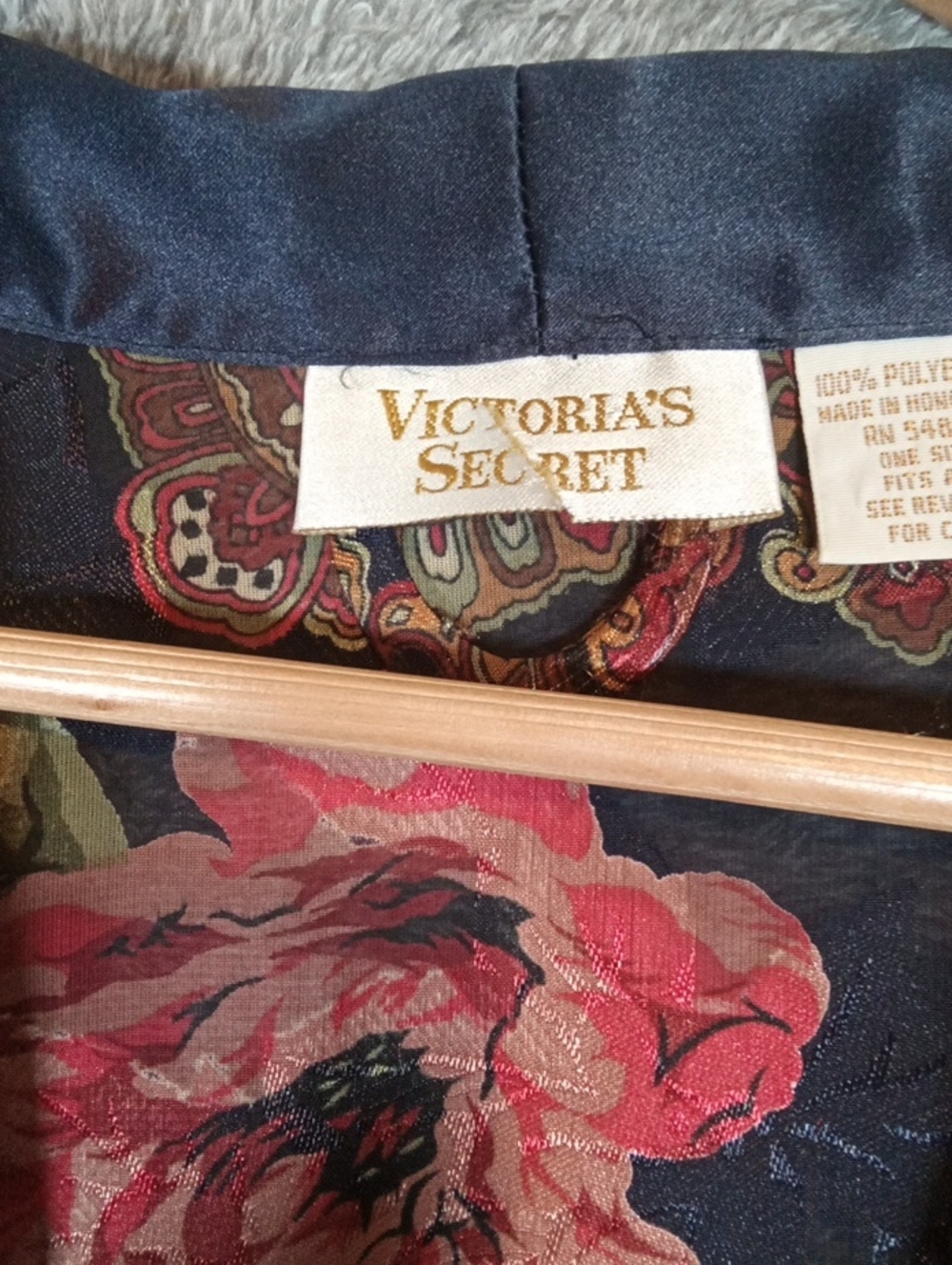 Victoria Secret 90s Open Kimono Robe One Size Floral Cottage Paisley Lingerie - Picture 3 of 11